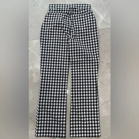 New Free People Pants Size XS Black White Crop Flare Mid Rise Cotton Blend - Picture 1 of 6